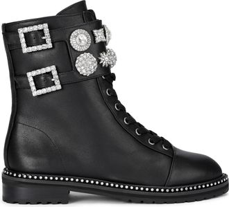 Kurt Geiger Womens Leather Stoop Combat Boots - Black - Size UK 7