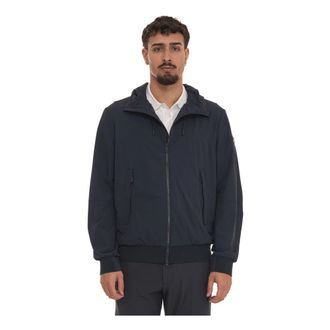Peuterey Light Jackets, male, Blue, Size: 2XL Uyapo Hooded Harrington Jacket