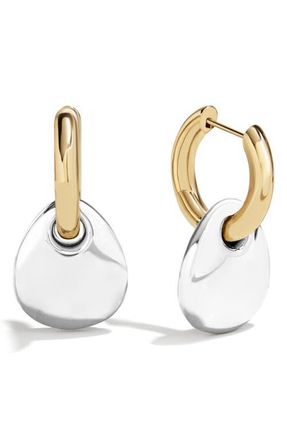 BaubleBar Mila Drop Hoop Earrings in Gold/Silver at Nordstrom