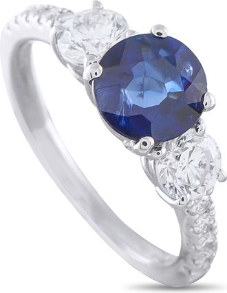 Luxury Bazaar Platinum 0.77ct Diamond and Sapphire Ring MF22-052126