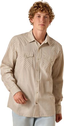 Ariat Mens Retro Hesper Fitted Western Snap Shirt Long Sleeve in Sandshell Stripe, Size X-Large, by Ariat