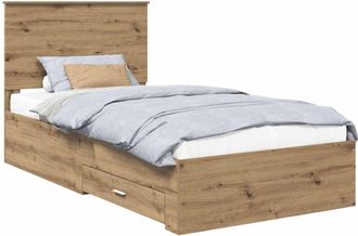vidaXL Estructura De Cama Con Cabecera Roble Artesanal 100 X 200 Cm Vidaxl