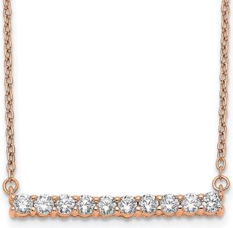 Diamond2Deal 14K Gold 1/2 Ct Lab Grown Diamond Bar Pendant Necklace Clarity VS, Color G-H