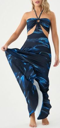 Boamar Chamberlain Halter Cover-Up Maxi Dress in Blue at Nordstrom, Size X-Small