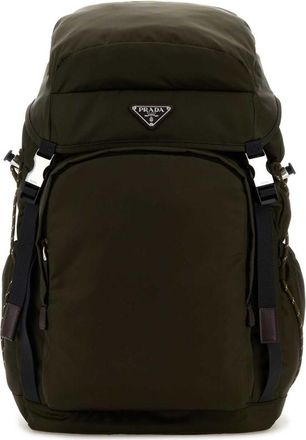 Prada Olive Green Canvas Backpack