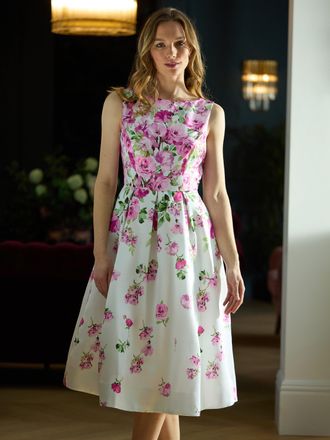 Gina Bacconi Womens Sophia Floral Midi Dress - Multicolour - Size 18 UK