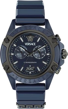 Versace Chronograph Watch - unisex - Horloges - Blauw - ONE Size - Accessoires