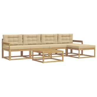 vidaXL Conjunto De Sof&aacute;s De Exterior 6 Pcs Y Beige 79 X 79 X 37 Cm Vidaxl