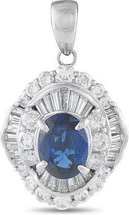 Luxury Bazaar Platinum Diamond and Sapphire Ballerina Pendant MF02-110125