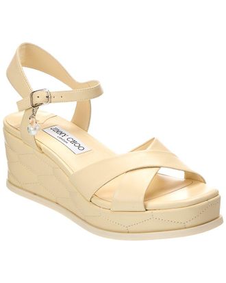 Jimmy Choo London Astra 60 Leather Wedge Sandal