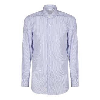 Finamore Heren, Overhemden, Blauw, Maat: M Katoen