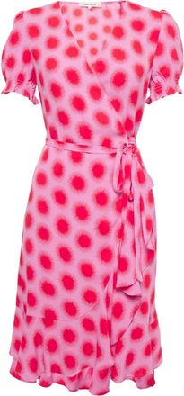 Diane Von Fürstenberg Mini-wikkeljurk met zonprint - Roze