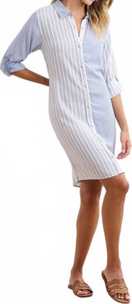 Hatley Cara Mix & Match Stripes Shirt Dress In Blue