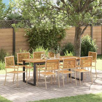 vidaXL Conjunto De Comedor De Jard&iacute;n 9 Pcs Beige Vidaxl