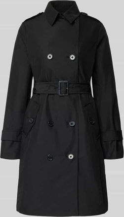 s.Oliver Red Label Regular Fit Trenchcoat aus Baumwoll-Mix in Black, Gr&ouml;&szlig;e 32
