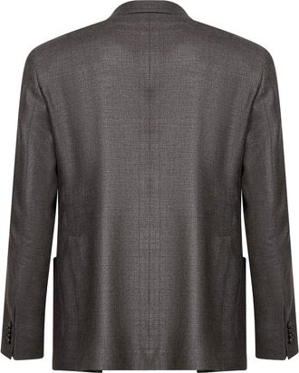 Tagliatore Mens Blazer Vesuvio Tobacco Silk-Wool Brown Jacket