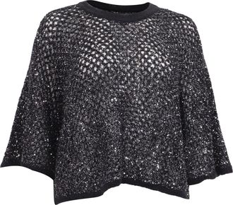 BA&SH Ba & sh Round-Neck Jumper in Black Polyamide