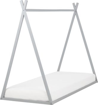 Beliani Beliani - Cama Infantil Con Dosel De Madera De Pino Gris 90 X 200 Cm Saurat
