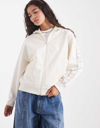 Fred Perry Giacca sportiva color crema con fettuccia-Bianco