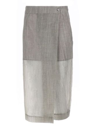 The Garment Delphi Wrap Front Semi-Sheer Midi Skirt