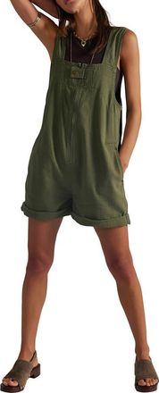 Free People Jude Cotton Shortalls in Verdant at Nordstrom, Size X-Small