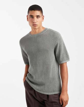 Levi's Stinson - T-shirt in maglia traforata color kaki-Verde