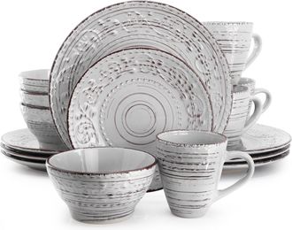 Elama Malibu 16-Piece Dinnerware Set, Service for 4