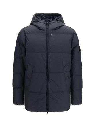 Stone Island Mens Down Jacket Crinkle Reps Ny Navy Blue Inner Goose