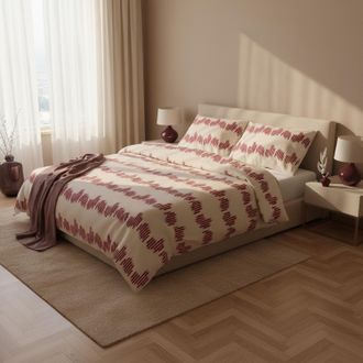 KASANOVA Parure copripiumino geometrico bordeaux