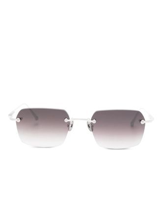 Matsuda rimless rectangular sunglasses - Argento