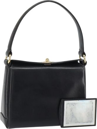Gucci Vintage Handbag Leather Black Leather Handbag (Pre-Owned)