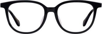 Mohala Eyewear Waipuna 53mm Low Bridge Round Optical Glasses in Black Lava/clear Lenses at Nordstrom