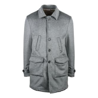 LUIGI BORRELLI NAPOLI Hombre, Abrigos, Gris, Talla: L