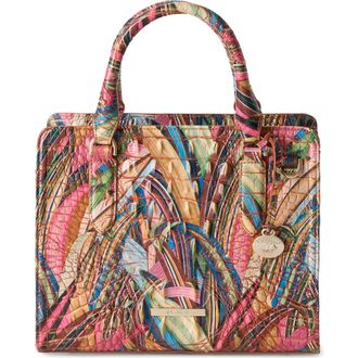 Brahmin Cami Croc Embossed Leather Satchel in Sunleaf at Nordstrom
