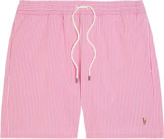 Polo Ralph Lauren Traveller Striped Seersucker Swim Shorts - Pink - XL