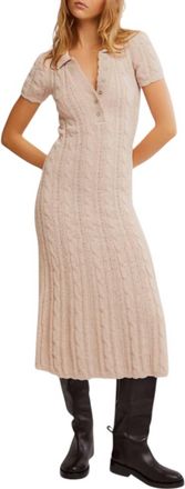 Free People Amory Midi Dress In Sand Dollar