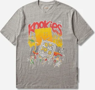 KAPITAL Men s Top Jersey Crew T-Shirt (Buster Peckish Bowy) Grey