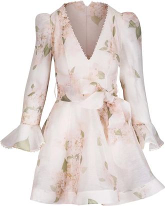 Zimmermann Abito corto con stampa a fiori - Bianco