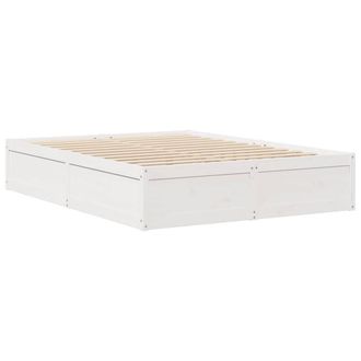 Berkfield Home Modern Bed Frame without Mattress White 140x200 cm Solid Wood Pine