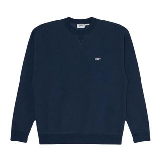 Obey Hoodies & sweatvesten, Heren, Blauw, S, Katoen, Crewneck Sweatshirt