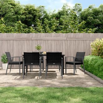 vidaXL Juego Comedor Jard&iacute;n 7 Piezas Y Cojines Rat&aacute;n Sint&eacute;tico Y Acero Vidaxl
