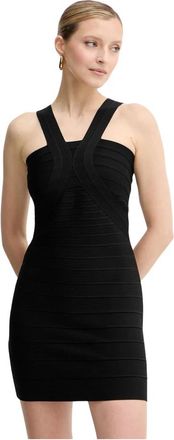 H&eacute;rve L&eacute;ger Elise Criss-cross Mini Jurk - Dames - Korte kleedjes - Zwart - XS - Kleedjes