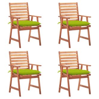 vidaXL Vidaxl - Sillas Comedor De Jard&iacute;n Y Cojines 4 Uds Madera Maciza Acacia