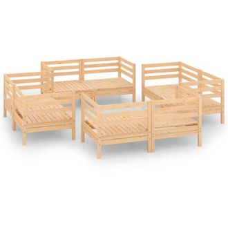 vidaXL 8 Piece Garden Lounge Set Solid Pinewood vidaXL