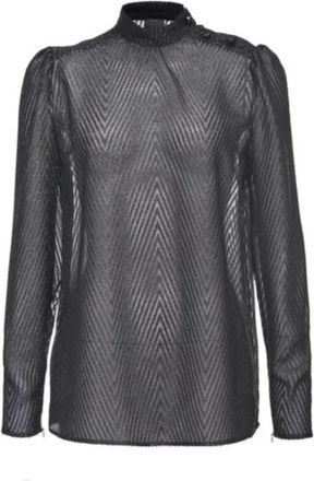 Pinko Fil Coupe Blouse Elegante Stijl - Dames - Blouses - Zwart - M - Overhemden