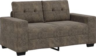 vidaXL Loveseat Sofa with Cushion Dark grey Faux leather vidaXL