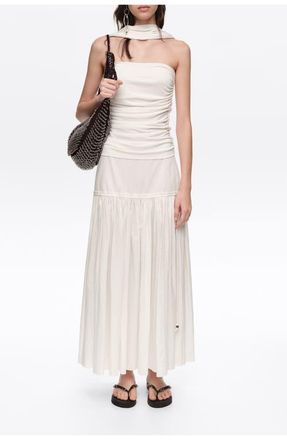 Bimba & Lola Gathered strapless top in White at Nordstrom, Size Medium Eu