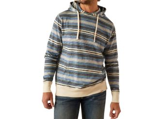 Ariat Mens Patterned Hoodie In Bone White