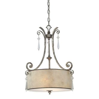 Loops 2 Bulb Ceiling Pendant Light Fitting MottLED Silver LED E27 60W Bulb in Metallics