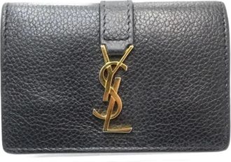 Saint Laurent Pre-owned Wallets, female, Black, Size: ONE SIZE Pre-owned Leather Wallet